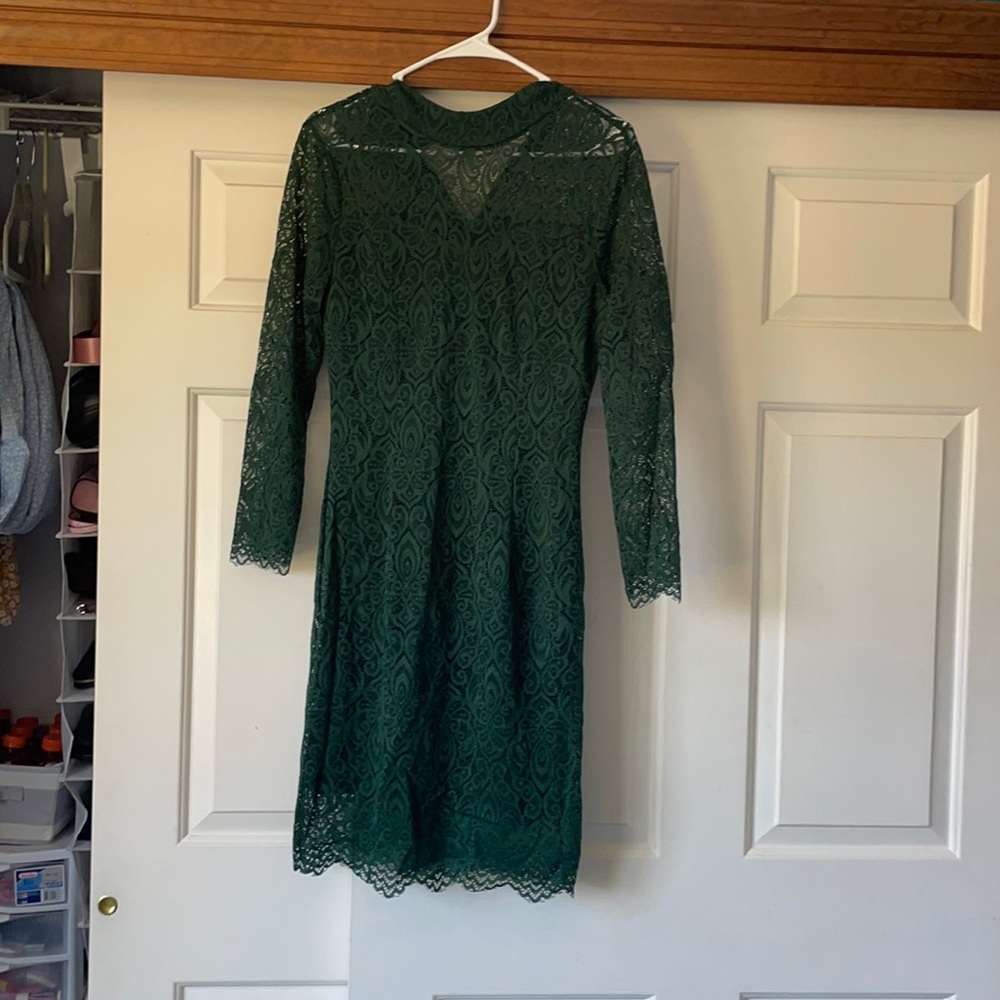 Green lace dress